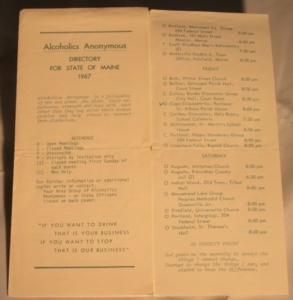 AA Maine Directory - 1967
Anonymously Donated